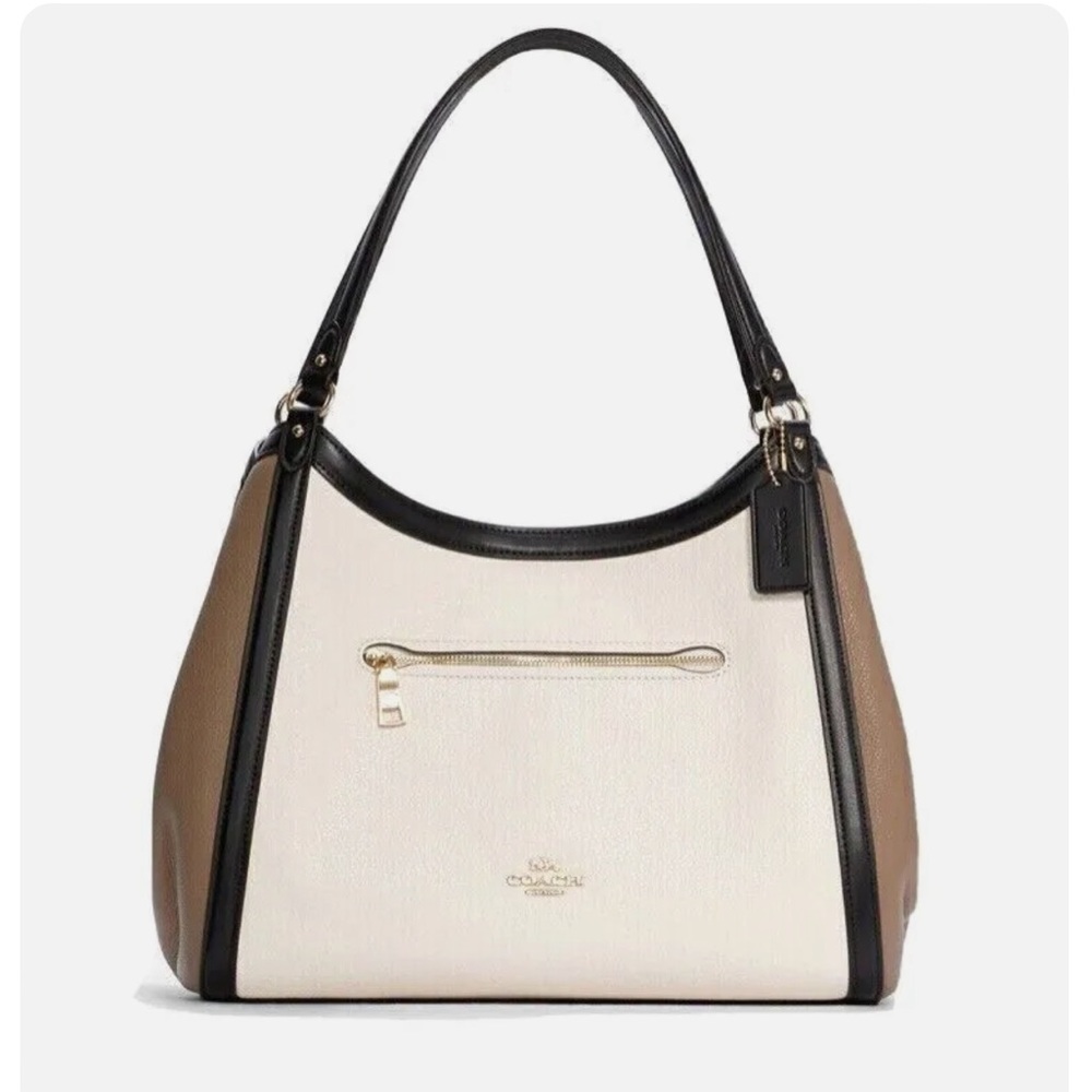 Coach Kristy Shoulder Leather Bag in Colorblock- Khaki/Multi C6828